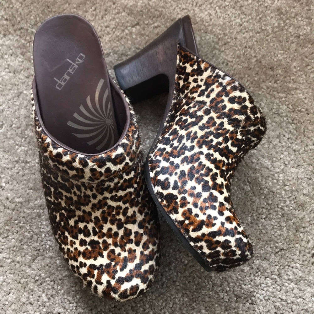 Dansko Leather Animal Print Clog 9 US (39 EU)
